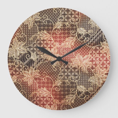 Batik Beauty Malaysian Artistic Wonder Large Clock