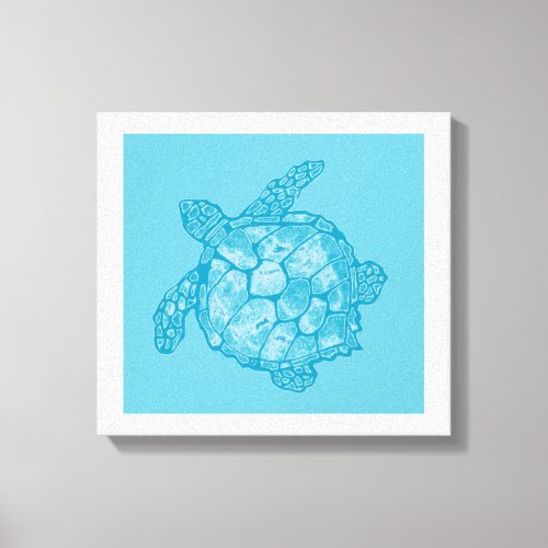 Batik Blue Sea Turtle Painting on Canvas
