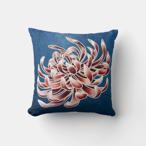 Batik Chrysanthemum Throw Pillow