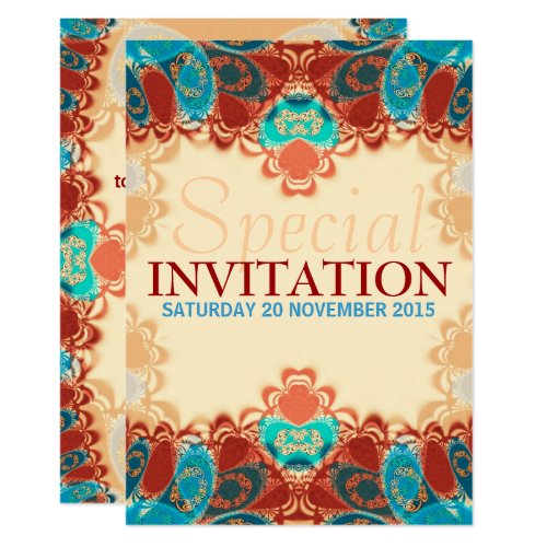 Batik Exotic Square Birthday / Special Invites