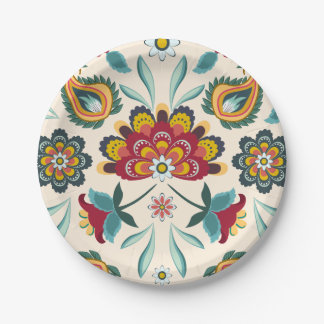 Batik Floral Boho Indonesian Style Paper Plates