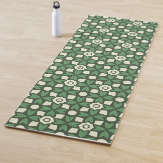 Batik Floral Green Style Workout Yoga Mat
