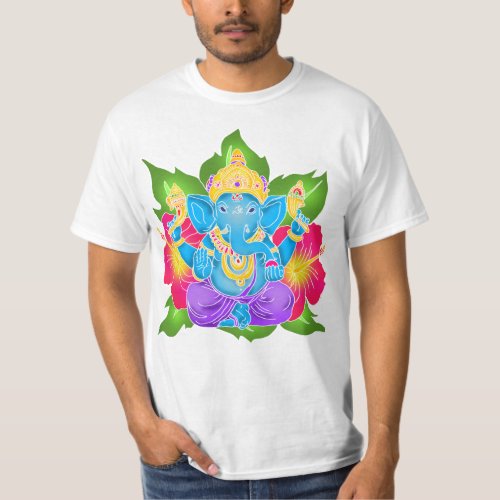 Batik Ganesha with hibiscus T_Shirt