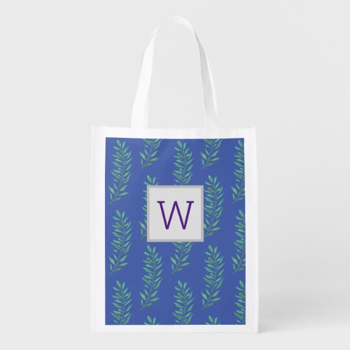 Batik Greenery Monogram Casual Tote