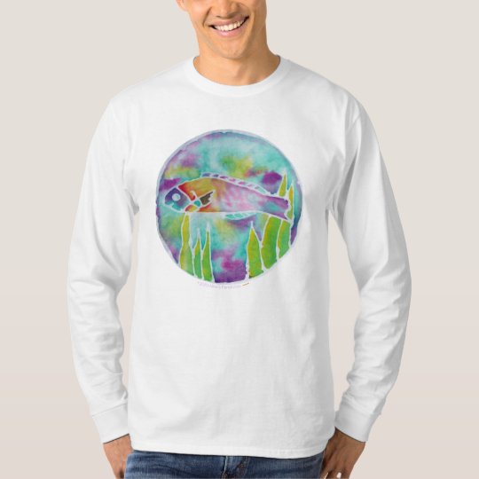 Batik Hinalea Hawaiian Wrasse Fish Batik Art T-Shirt