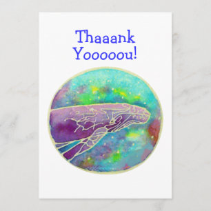 Batik Humpback Whale Art Thank You Cards Template