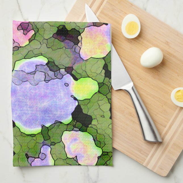 Batik Hydrangeas Kitchen Towel (Quarter Fold)
