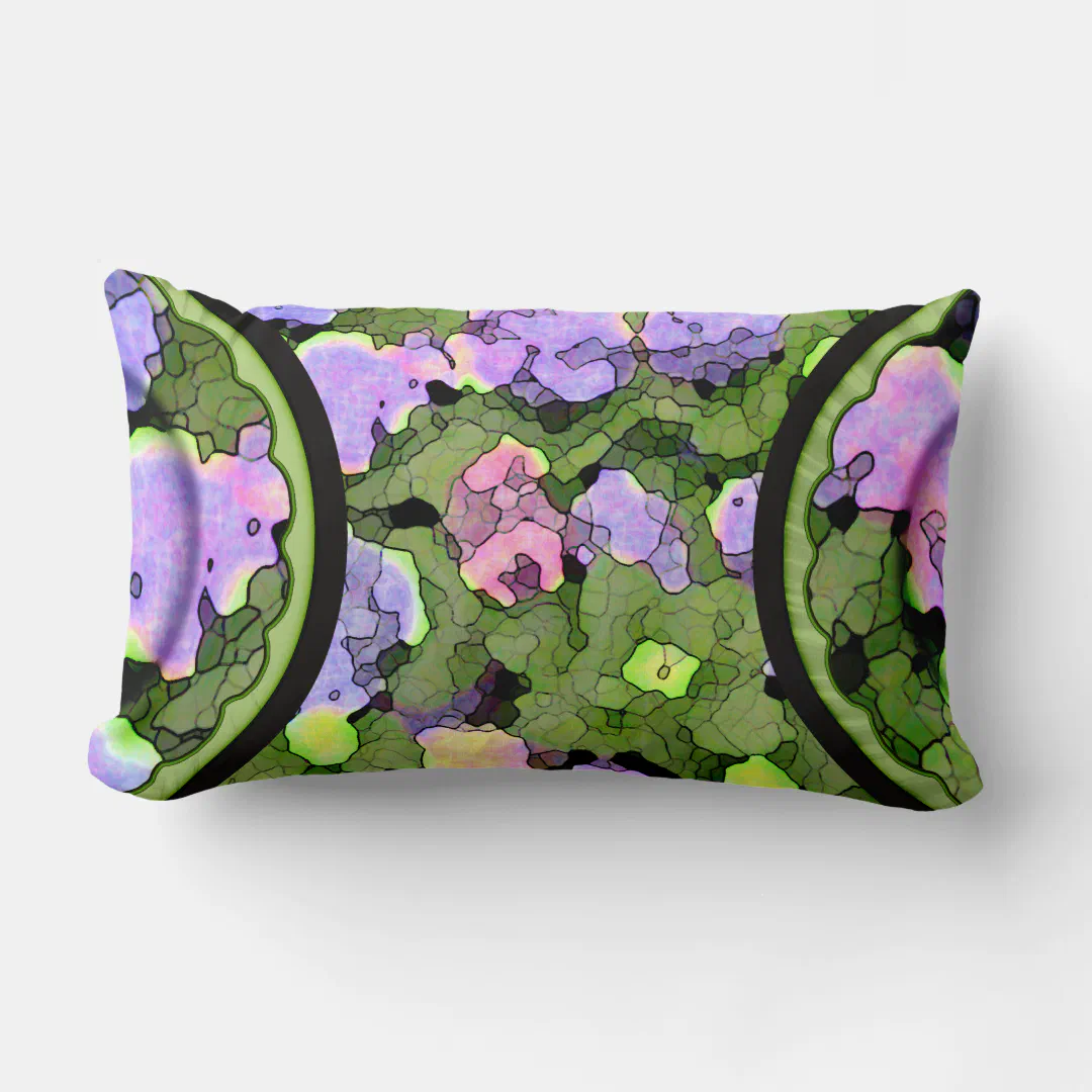 Batik Hydrangeas Lumbar Pillow