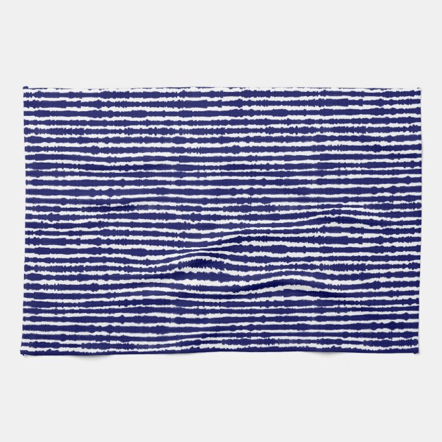 Batik Indigo Style Stripes Kitchen Towel (Horizontal)