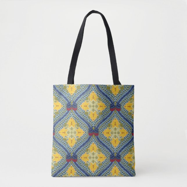 Batik Indonesian Wax-Resist Dyeing Technique Tote Bag (Front)