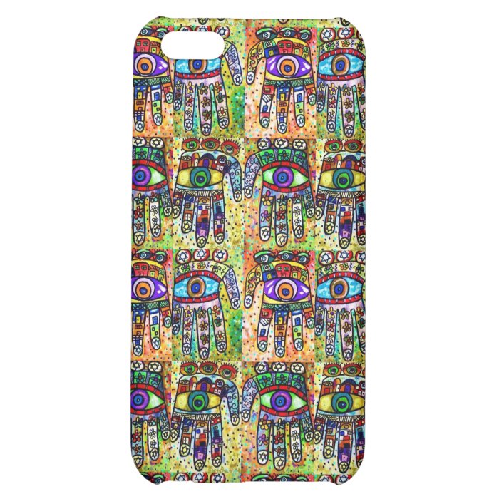 Batik Judaica Hamsa Case