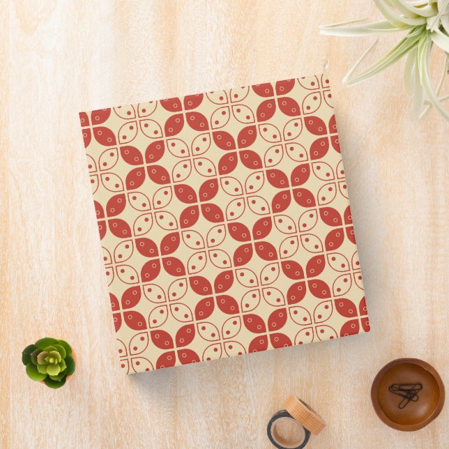 Batik Kawung, Indonesian Pattern, Javanese, Ethnic 3 Ring Binder (In Situ)