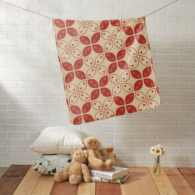 Batik Kawung, Indonesian Pattern, Javanese, Ethnic Baby Blanket (In Situ)