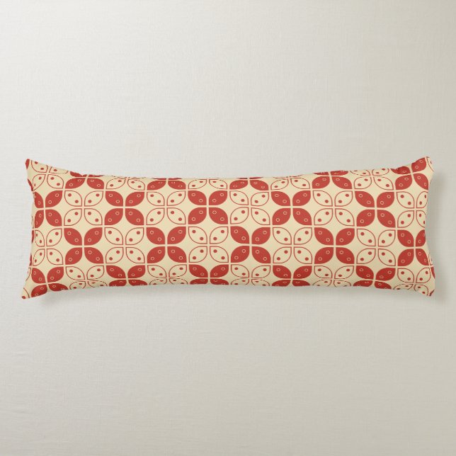 Batik Kawung, Indonesian Pattern, Javanese, Ethnic Body Pillow (Front)