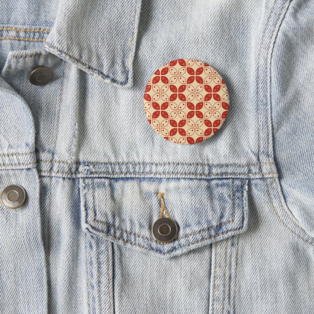 Batik Kawung, Indonesian Pattern, Javanese, Ethnic Button (In Situ)