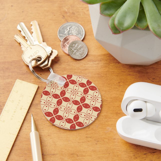 Batik Kawung, Indonesian Pattern, Javanese, Ethnic Keychain (Desk)