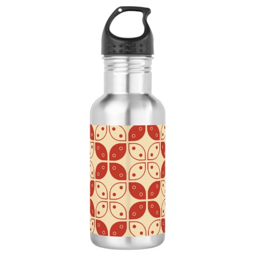 Batik Kawung, Indonesian Pattern, Javanese, Ethnic Stainless Steel Water Bottle