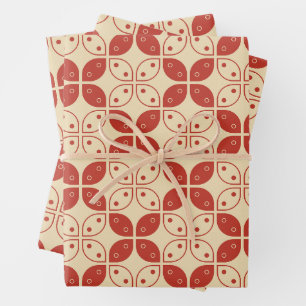 Batik Kawung, Indonesian Pattern, Javanese, Ethnic Wrapping Paper Sheets