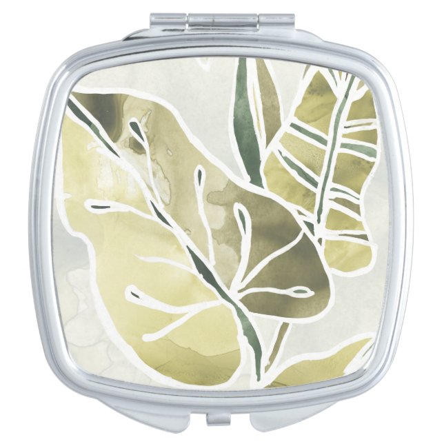 Batik Leaves Compact Mirror (Front)
