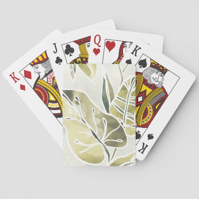 Batik Leaves Poker Cards (Back)