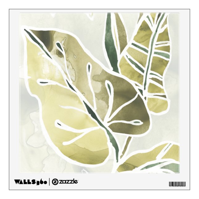 Batik Leaves Wall Decal (Front)