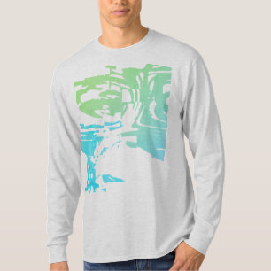 Batik-like Tropical Beachy Light Green Aqua Design T-Shirt