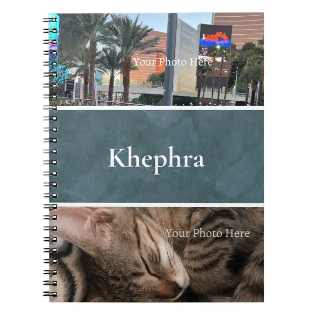 Notebook Picture Video Collage Batik Name and Photo Collage Notebook | Zazzle