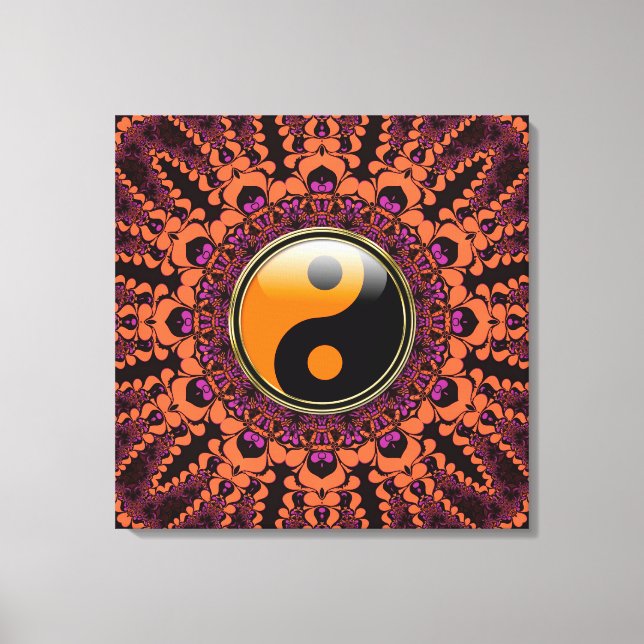 Batik New Age Yin Yang Wrapped Canvas Print (Front)