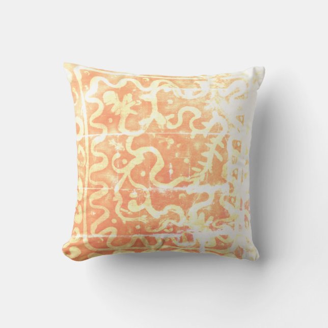 Batik Painting Boho Fiber Art Pillow (Front)