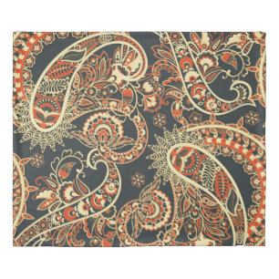 Batik Paisley: Vintage Seamless Pattern. Duvet Cover