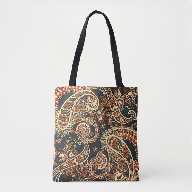 Batik Paisley: Vintage Seamless Pattern. Tote Bag (Front)