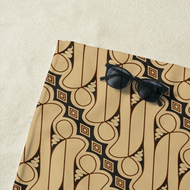 Batik Parang, Indonesian Pattern, Javanese, Ethnic Beach Towel (In Situ)