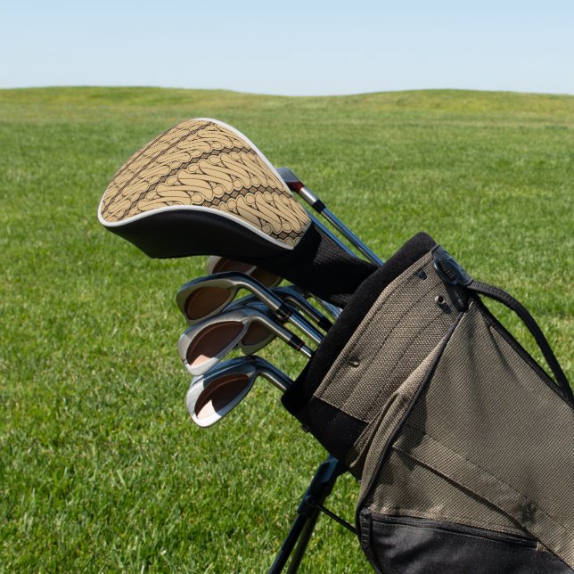 Batik Parang, Indonesian Pattern, Javanese, Ethnic Golf Head Cover (In Situ)