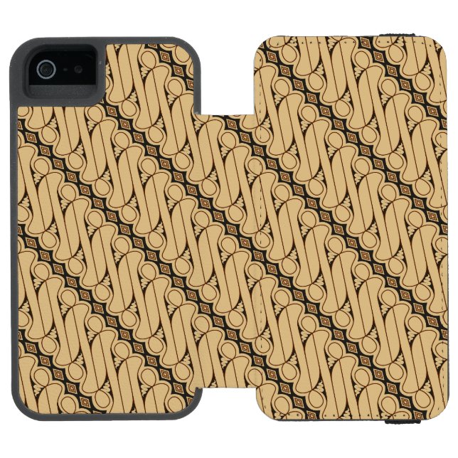 Batik Parang, Indonesian Pattern, Javanese, Ethnic Incipio iPhone Wallet Case (Folio Open)