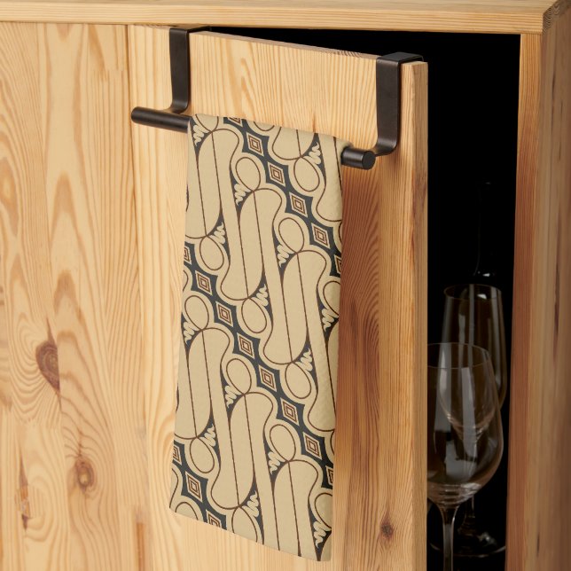 Batik Parang, Indonesian Pattern, Javanese, Ethnic Kitchen Towel (Thirds Fold)