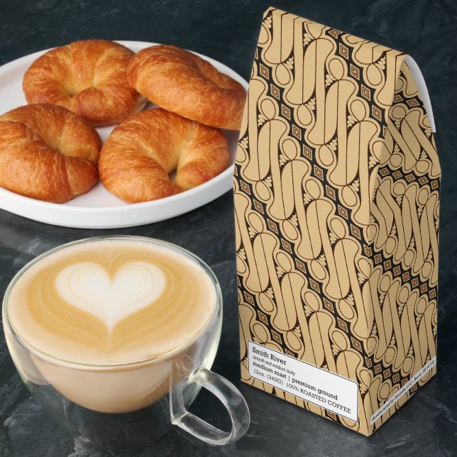 Batik Parang, Indonesian Pattern, Javanese, Ethnic Roasted Coffee (Breakfast)