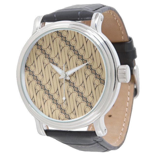 Batik Parang, Indonesian Pattern, Javanese, Ethnic Watch (Angled)