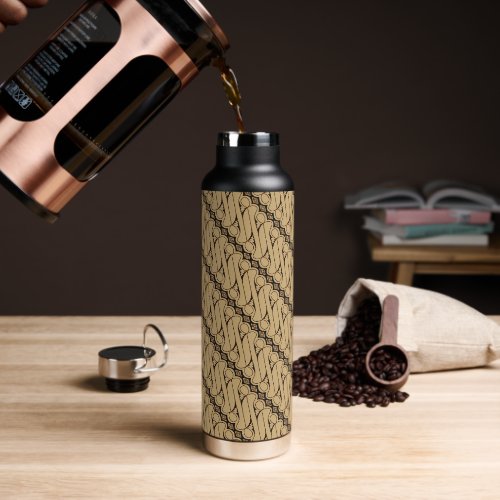 Batik Parang, Indonesian Pattern, Javanese, Ethnic Water Bottle