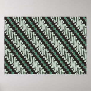 Batik Parang Yogyakarta, in various modern pattern Poster