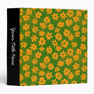 Batik Style Floral (1.5in) Orange and Green Binder