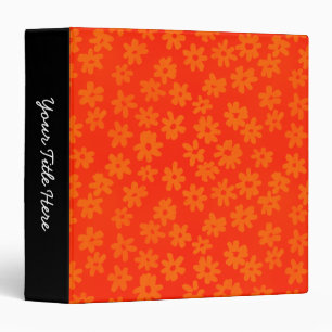Batik Style Floral (1.5in) Shades of Orange 3 Ring Binder