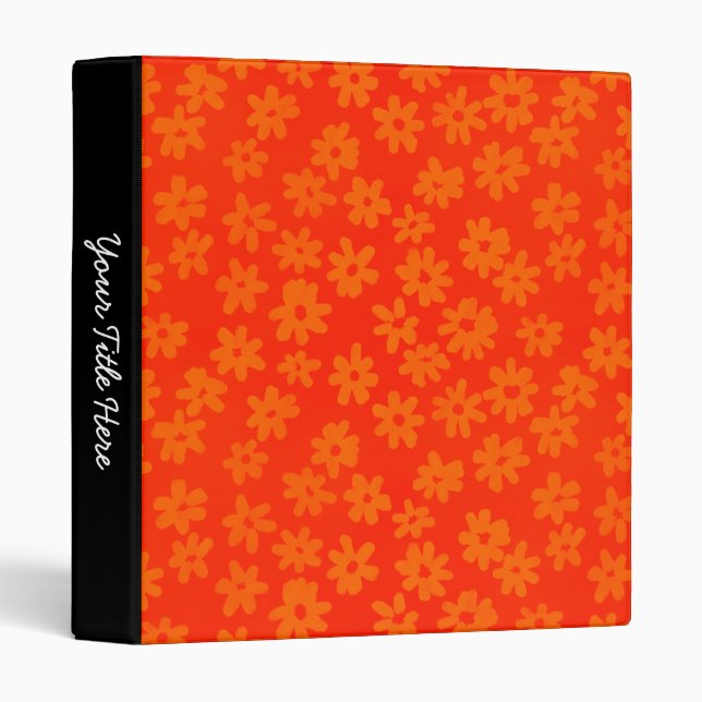 Batik Style Floral (1in) Shades of Orange Binder (Front/Spine)