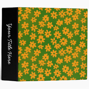 Batik Style Floral (2in) Orange and Green Binder