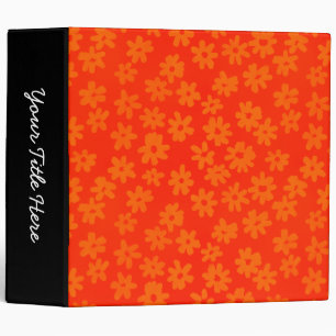 Batik Style Floral (2in) Shades of Orange 3 Ring Binder