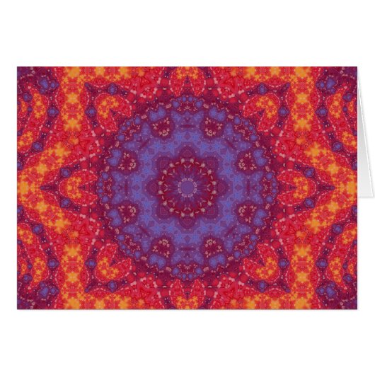 Batik Sunset Watercolor Mandala Cards (Front Horizontal)
