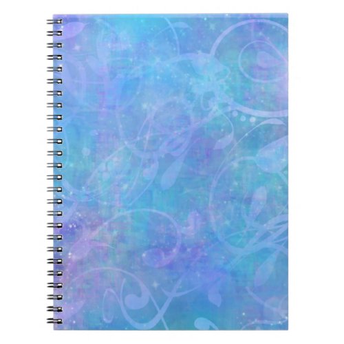 Batik Swirl Design on This Blue Spiral Notebook 
