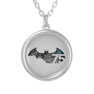 Batman 75 Logo - Chalkboard Silver Plated Necklace