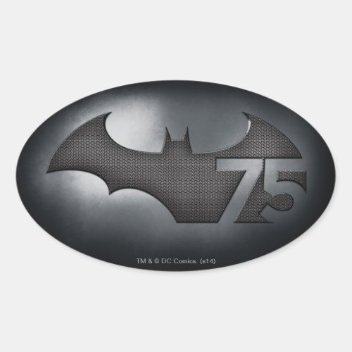 Batman 75 _ Metal Grid Oval Sticker