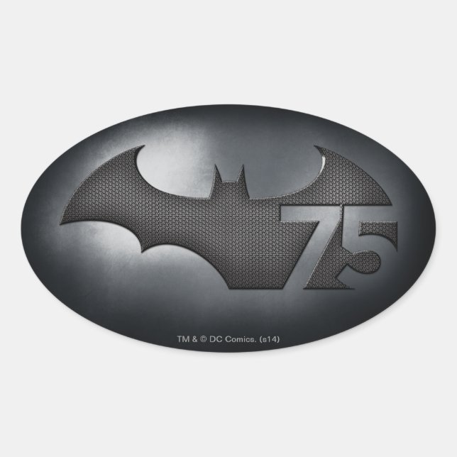 Batman 75 - Metal Grid Oval Sticker (Front)