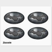 Batman 75 - Metal Grid Oval Sticker (Sheet)